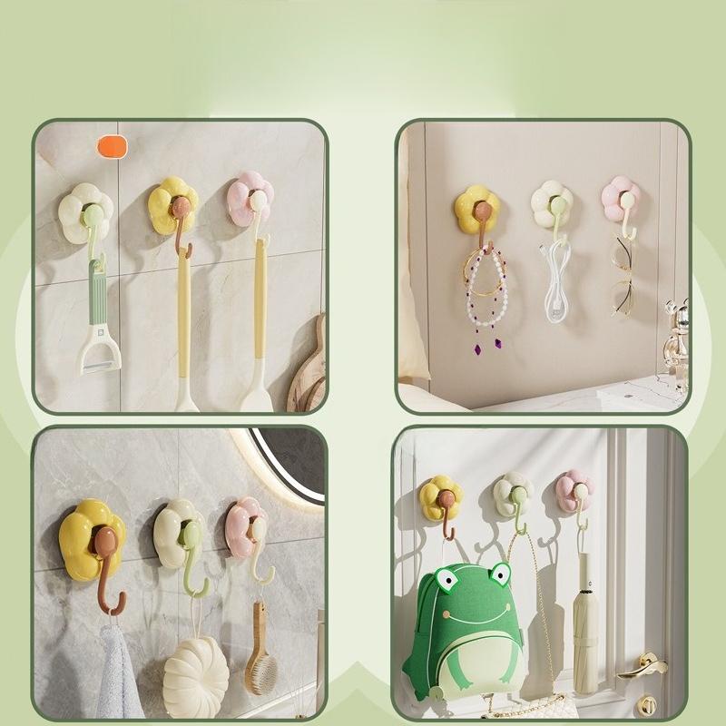 Flower Sunflower Suction Cup Hook Non Drilling Non Marking Hook Vacuum Suction Cup Kitchen Living Room Bathroom Non Marking Hook