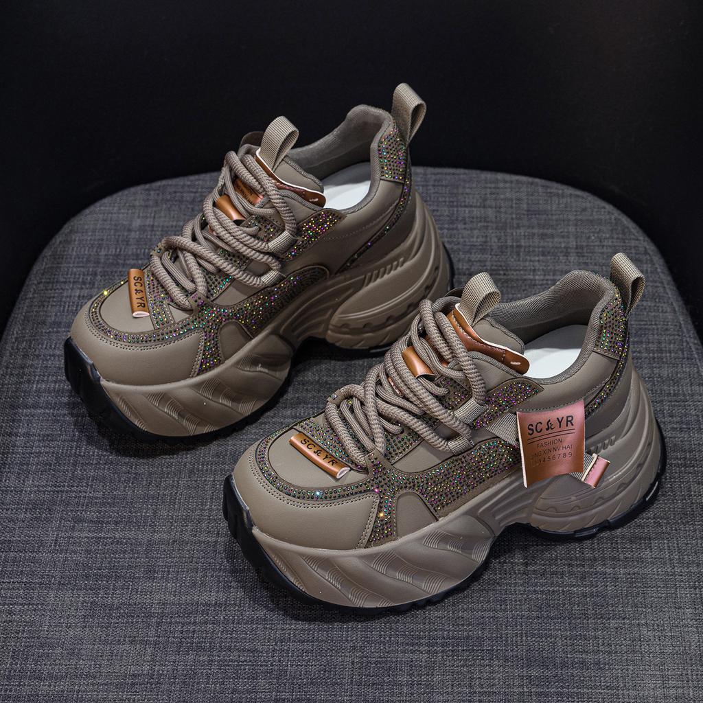 Neue Dad-Schuhe mit dicker Sohle und Innensohlenerhöhung, lässige, modische und vielseitige Damenschuhe