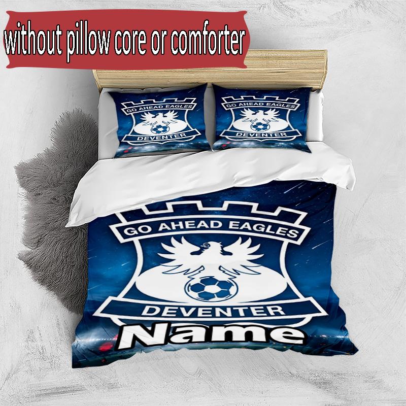 3pcs Duvet Cover Set (1*Duvet Cover + 2*Pillowcase, Without Core), Custom Name Go Ahead Eagles Pattern Bedding Set, Home Bedroom Decor Gift