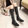 Fashion Knee High Shaft Shoes Woman Spring Autumn New In Elastic Long Boots for Women Comfortable and Elegant Hot Gyaru Trend 2024 Work