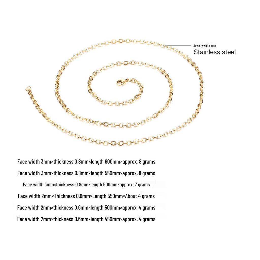 European & American Style Titanium Steel Couple Matching Necklace - Versatile Stainless Steel Personality O-Chain Design