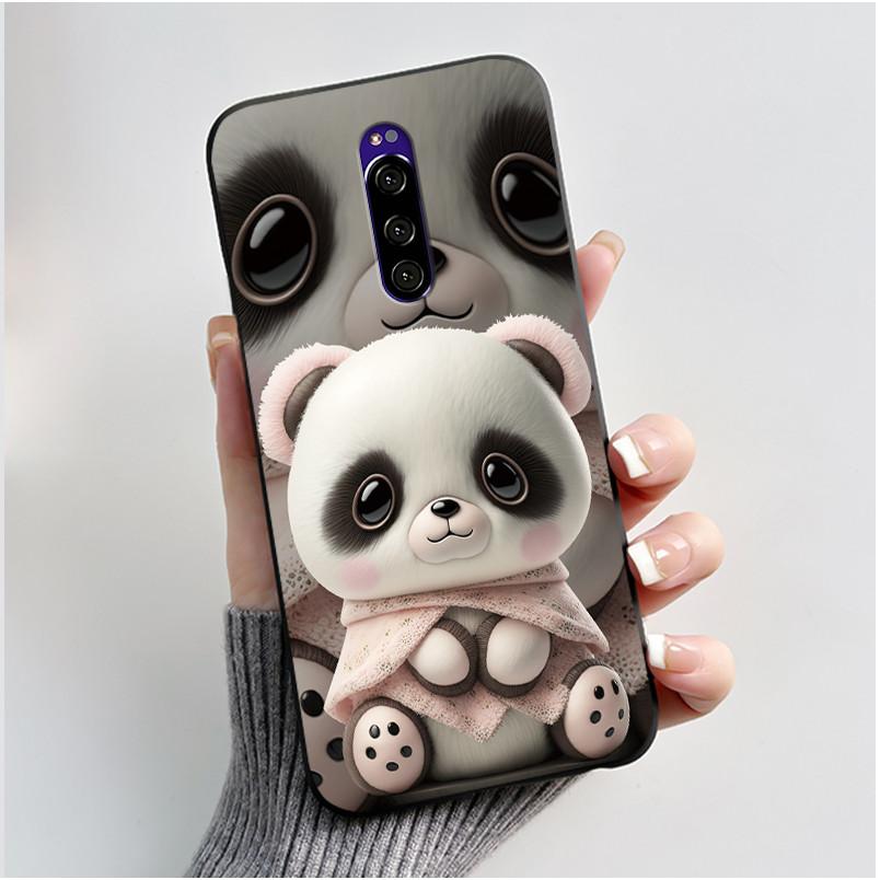 For Sony Xperia 1 Casing Luxury Cute Love Rabbit Funny Black TPU Soft Silicone Protective Back Cover For Sony Xperia1 Phone Case