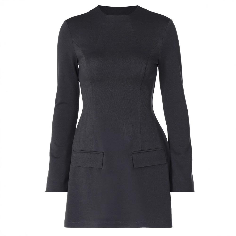 European Style Women's Winter 2025 Waist-Cinching Slim Dress