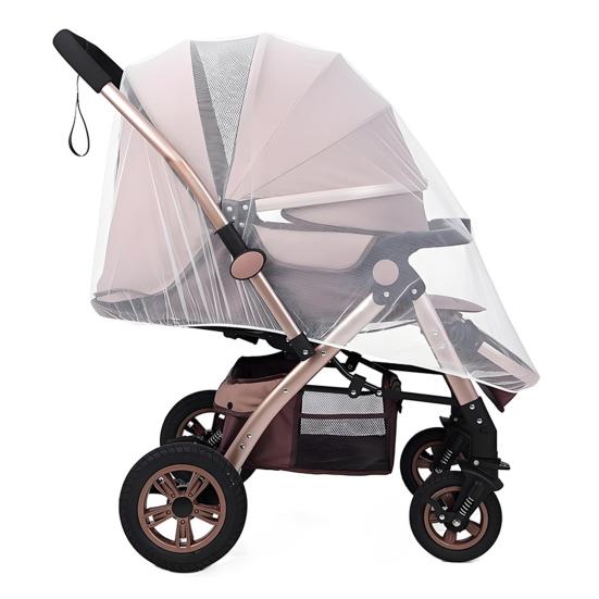 Baby Stroller Mosquito Net Breathable Mesh Lightweight Stroller Mosquito Protection Cover Foldable Universal Full Cover Stroller Netting with Elastic