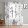 Plant Design Sheer Curtains For Living Room Bedroom Kids Room Home Decor Light Filtering Window Blinds