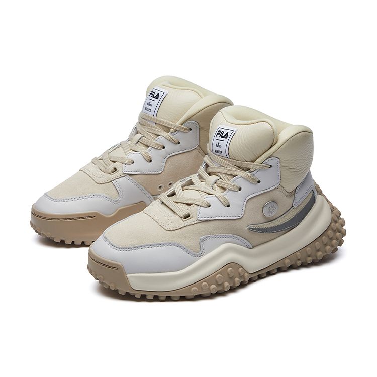 FILA FM-2 Fabric Synthetic Leather Simple Comfortable Mid-Top Casual Shoes Women Casual Shoes Beige F12W044118FFF