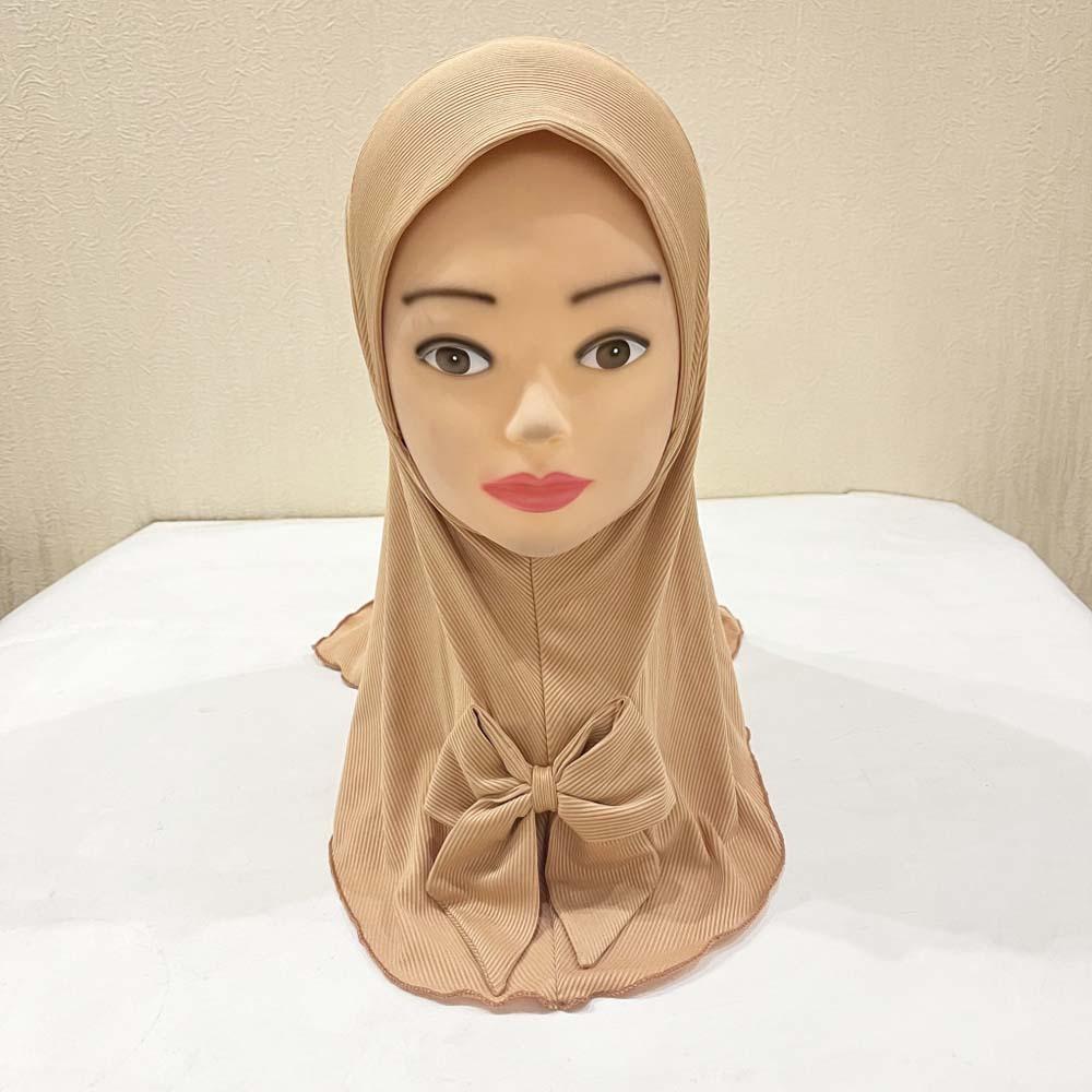 

Breathable Girls Bowknot Headscarf Elastic Chin Support Ethnic Style Turban Young Girls хаки