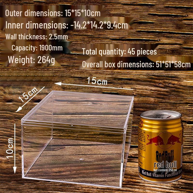 Quadratische Transparente Harte Kunststoffbox: Vielseitige Lebensmittelverpackung, Betta-Fischzucht, Kristallschlamm, Überraschungsbox, Hochzeits-Süßigkeitenaufbewahrung.