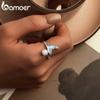 BAMOER White Gold Plated Fishtail Pearl Ring, 925 Sterling Silver Cute Adjustable Rings for Women Girls