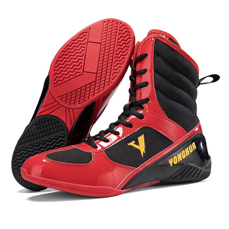 2190 Scarpe da Wrestling e Boxe Alte Antiscivolo Morbide per Allenamento Indoor & Competizione