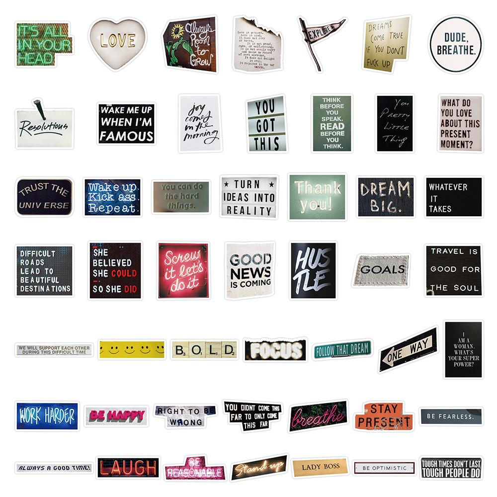 50-Piece Classic Vintage Letters Stickers - Decorative Decals for Notebooks, Journals, Phone Cases & Laptops