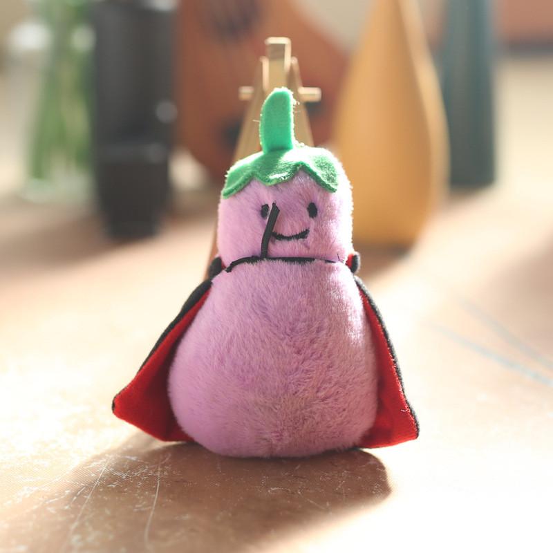 Adorable Cute Sandwich Plush Toy Keychain Hamburger Eggplant Doll Accessory