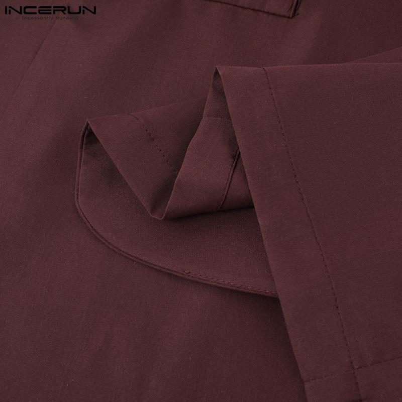 INCERUN Męska lekka marynarka w jednolitym kolorze z jednym guzikiem, marynarka biurowa