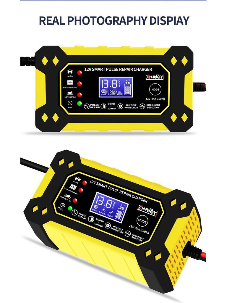 12V 6A Smart Pulse Lead-Acid Battery Charger for Car and Motorcycle