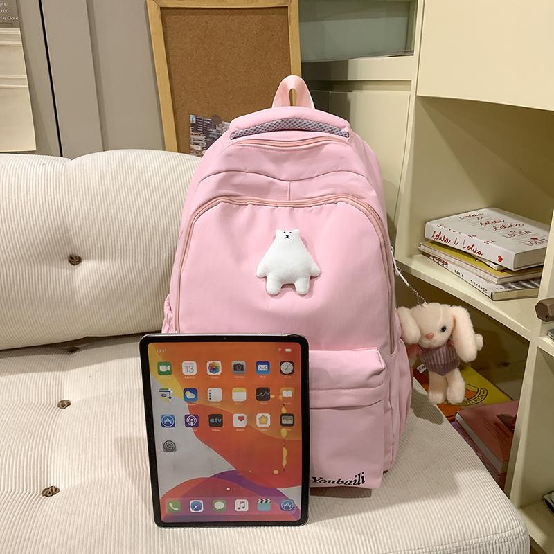 Plecak dla uczennicy gimnazjum, damski plecak w jednolitym kolorze