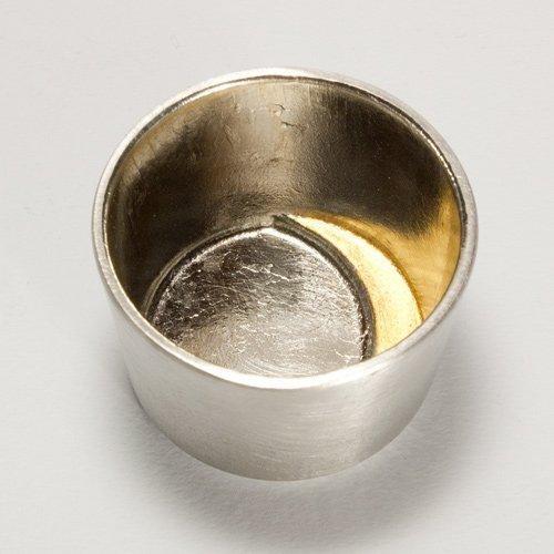 

[Pure Tin] [Nousaku] [Takaoka Traditional Craft Brand] Perfect for Gifts: Sake Cup - Moon, Gold Leaf