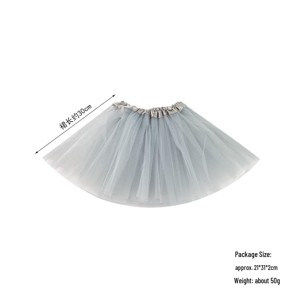 Fustă Tutu Pufos cu Trei Straturi pentru Dans, pentru Copii, cu Talie Elastică