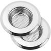 Kitchen Sink Drain Strainer, Premium Stainless Steel Rust-Proof Wide Rim Kitchen Drain Strainer Stopper Filter Basket for Kitchen Sinks (2 Pack)