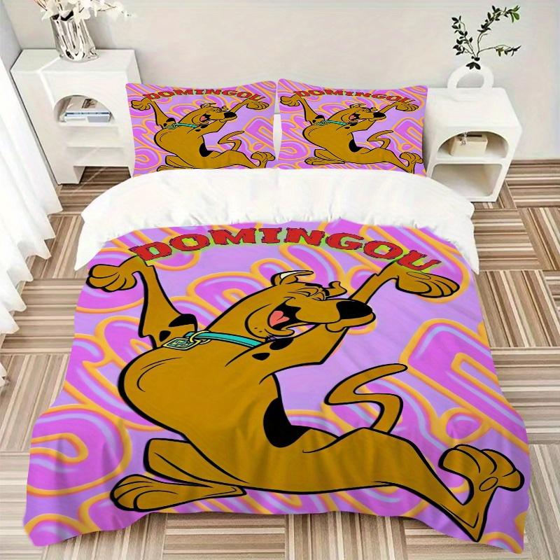3pcs Scooby Doo Domingou Bedding Set - Includes Quilt Cover and Pillowcases, Suitable for All Seasons, Machine Washable - Ideal Gift for Fam
