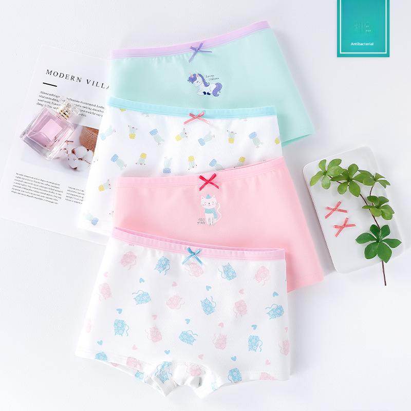 

Боксеры-шорты из чистого хлопка для девочек — мягкие и удобные, с 4-угольным дизайном для детей и малышей Size 130