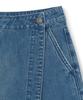 Emelbi Women'S Basic Small Logo Cargo Denim Wrap Skirt Ny (Indigo)