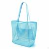 Foldable Mesh Beach Bag Large Capacity Travel Tote Shoulder Handbag for Clothes and Sundries Black