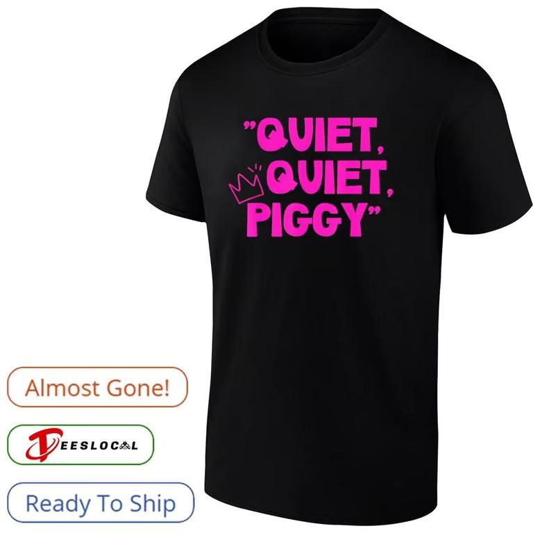 Crown Quiet Quiet Piggy pink text meme shirt Unisex T-Shirt XL