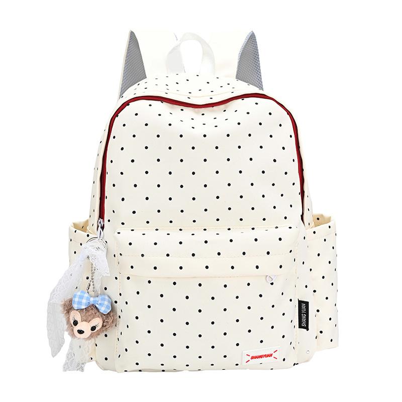 School Bag Junior High School Girls Girl Heart Atmosphere Polka Dots Large Capacity Versatile High Value Female Student Backpack High School
