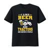 Funny I Like Tractors Beer And Maybe 3 People Tractor T Shirt Vintage Washed Stylish Casual Slightly Graphic Homme Soft
