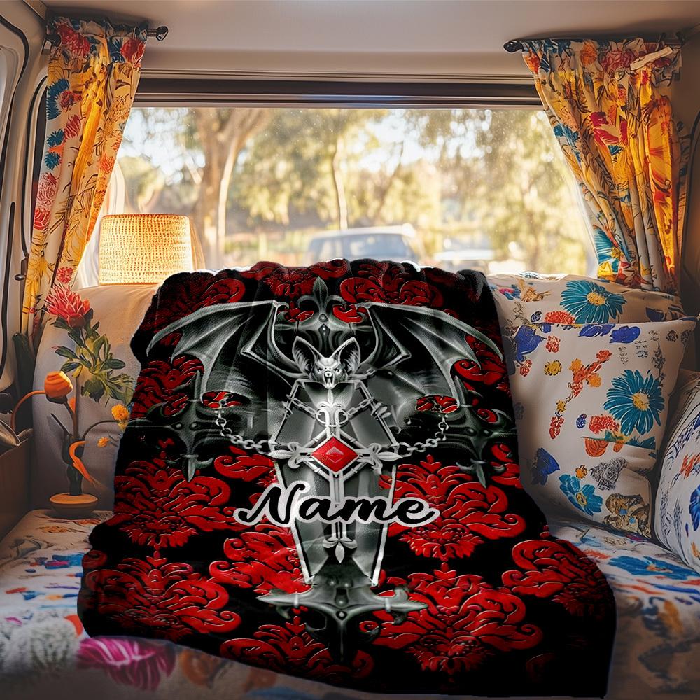 Gothic Dragon Design Customize Your Name Rv Blanket Soft Lightweight All Season Comfort For Travel Camping Picnics Sofas Rvs Beds Living Rooms Perfect