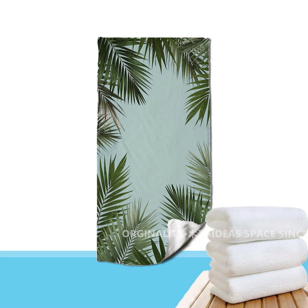 Tropical Palm Leaf Beach Towel Patterned Sunscreen And Windproof Suitable For Swimming Pool Camping Travel Blanket