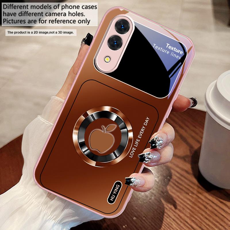 

Silver circle apple icon For Samsung S25 S25 Edge S25Ultra S8 9 S10 20 U ltra S21 Pro 22 Plus S23 FE S24 Ultra Glass Phone Case Galaxy S23+