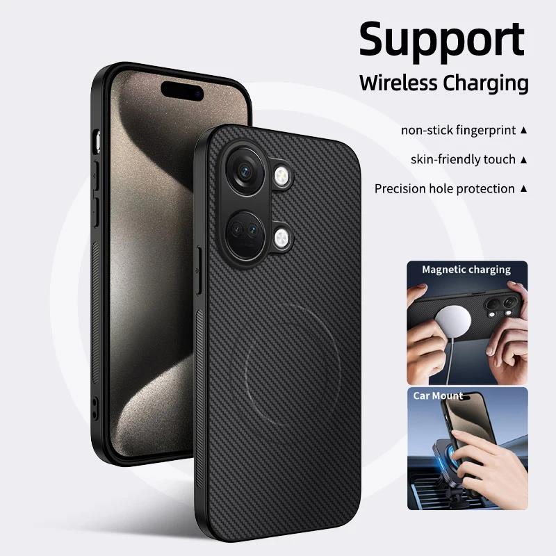 Shockproof Carbon Fiber Soft Phone Case For One Plus 11 12 13 13R Nord 3 ACE 2 3 5 Magnetic Wireless Charging Protection Cover