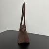 2025 New light luxury minimalist tote bag coffee retro suede commuter versatile shoulder underarm bag handbag women