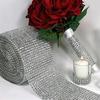1 Yard Rhinestone Plastic Ribbon Roll Mesh Wrap Wedding Decoration