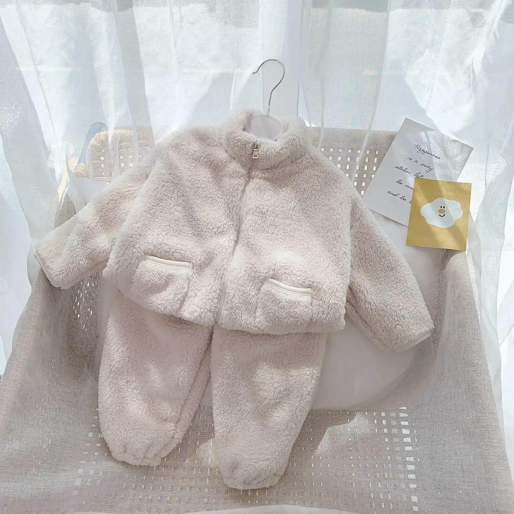 Kinder Korallenfleece Pyjama: Jungen Flanell Winter Warm Zweiteiliges Set