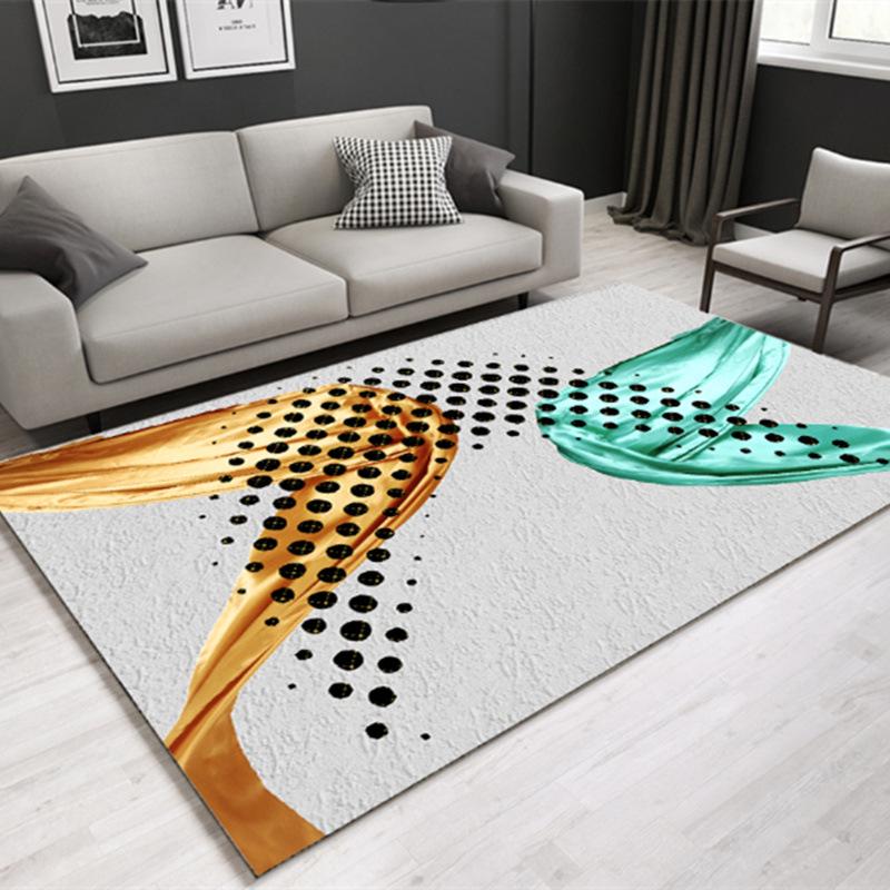 Nordic Modern Luxury Carpet: Elegant Customizable Rug for Bedroom or Living Room.