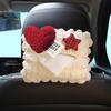 New Cute Cartoon Red Hearts Car Tissue Box Hanging Paper Holder for Car Back Seat Headrest Armrest Paper Organizer Storage