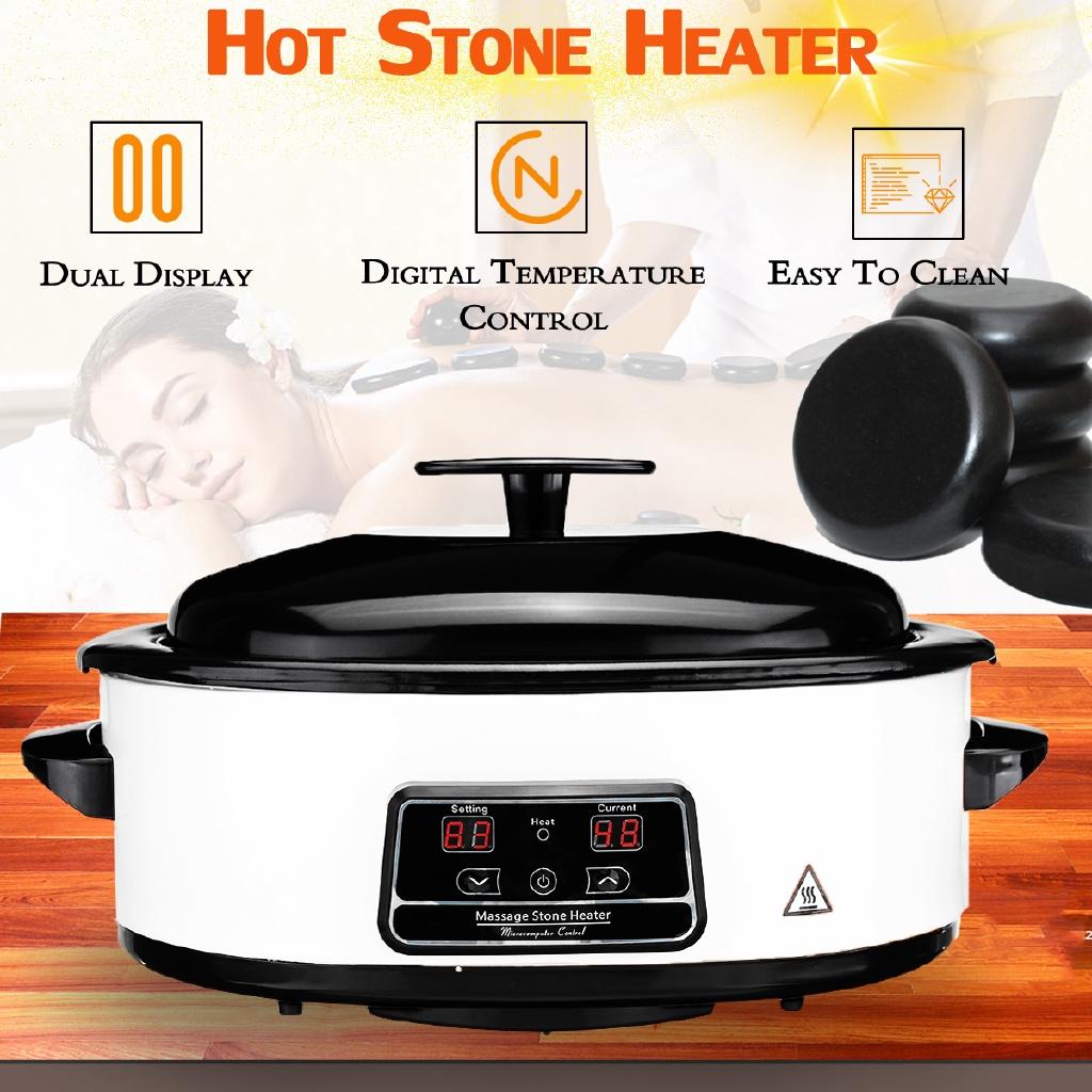 750W Electric Massage Stone Heater Electric Massage Stone Heater Heating Machine LCD Display Hot Stone Heater