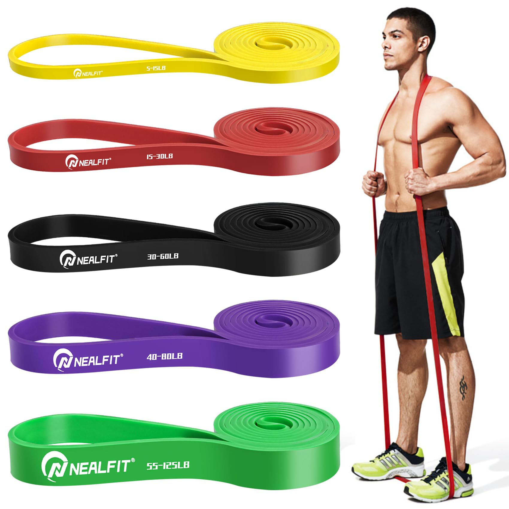 

NEALFIT Эластичные ленты (Желтый, Красный, Черный, Фиолетовый, Зеленый).