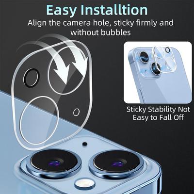 Für iPhone 14/14 Plus Einteiliger Telefonlinsenfilm Klarer gehärteter Glaslinsenschutz