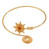 Retro Sunflower Adjustable Metal Cuff Bracelet for Women