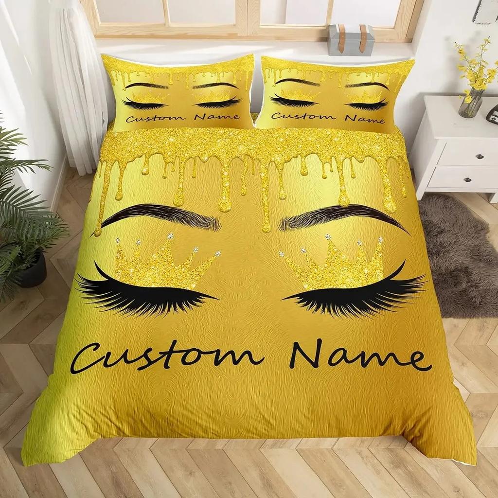 Custom Bedding Set Custom Name Mermaid Duvet Cover Set Personalized Girly Rainbow Gradient Mermaid Comforter Cover,girls Gifts
