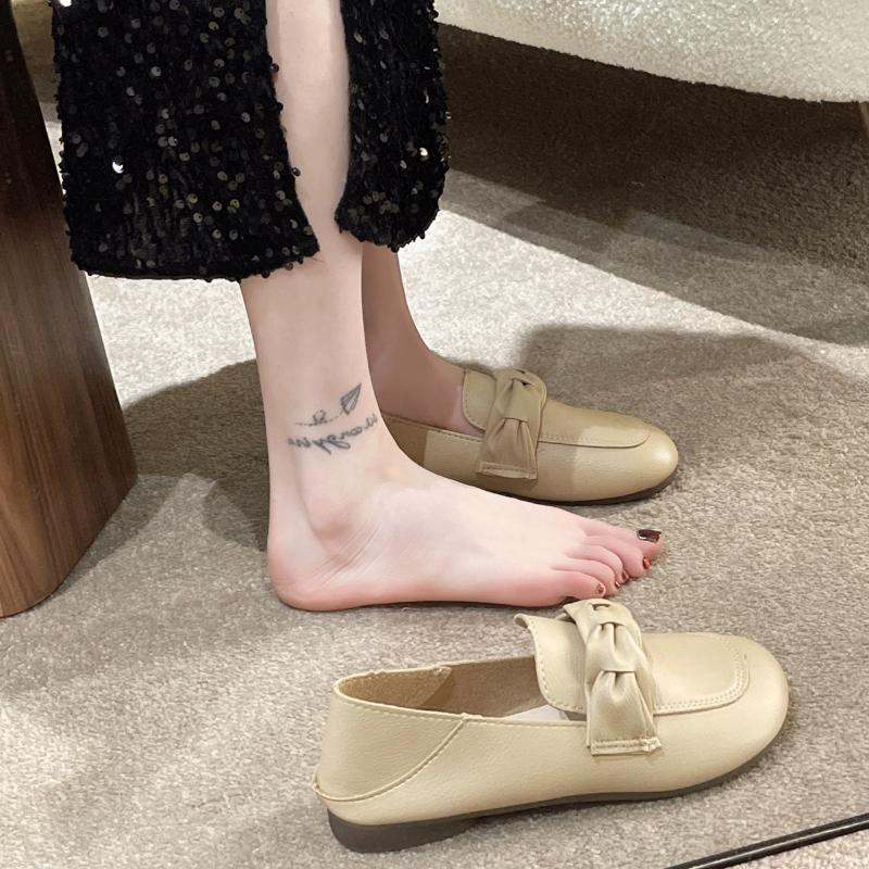 Simple and Fashionable Soft Leather Women's Shoes 2024 Spring New Shallow Cut Versatile Comfortable and Breathable Single Shoe