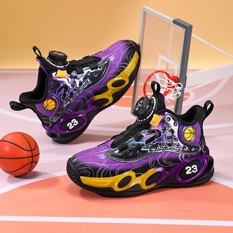 

2025 Осень Мальчиковые Нескользящие Кожаные Баскетбольные Кроссовки - Мягкая Подошва и Легкие 34