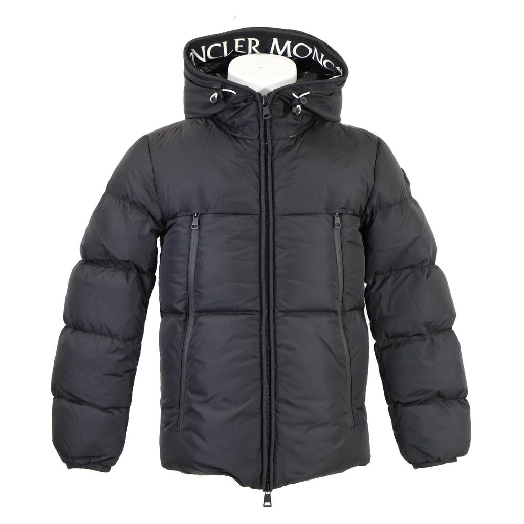 MONCLER [Good condition/Domestic regular/2020 model] MONTCLA Monkura Inside logo embroidered line hooded down jacket Jacket 0 blackUsed