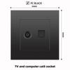 British 13A Socket with USB-C Fast Charging, Hong Kong & Macau Version, Black 3-Hole Square Pin 86 Panel