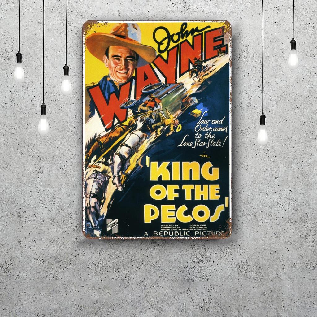 john wayne Classic Poster Rusty Metal Plaque Retro Decorative Plate Bar Man Cave Garage Club Metal Sign Wall Decoration
