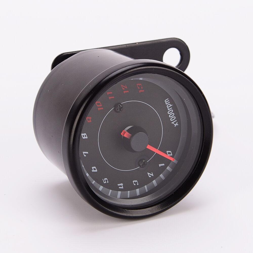 DC 12V Universal Motorcycle Tachometer Electronic Tach Meter Speedometer Gauge LED Backlight 13000 RPM