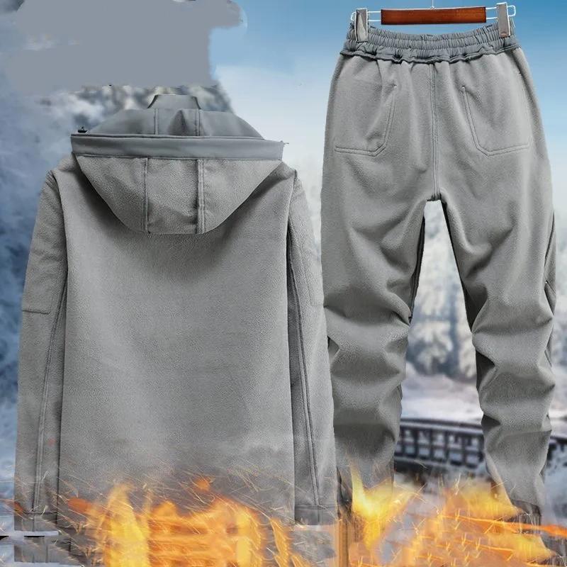 Autumn and Winter Models Plus Velvet Jackets Overalls Suits for Men and Women Thickened Windproof, Waterproof, Cold and Warm Tooling